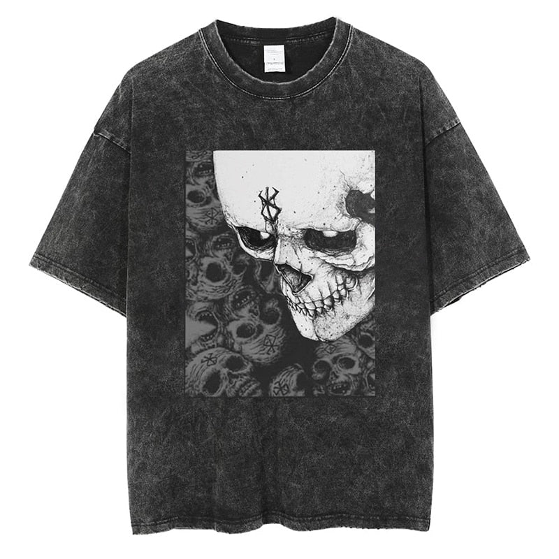 Anime Berserk Skull  Print T Shirt